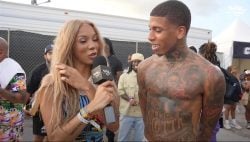 NLE Choppa Flirts With 'Beautiful' Brittany Renner Backstage At Rolling Loud Miami